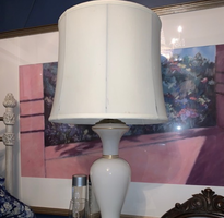 White Lamp With Gold Trim